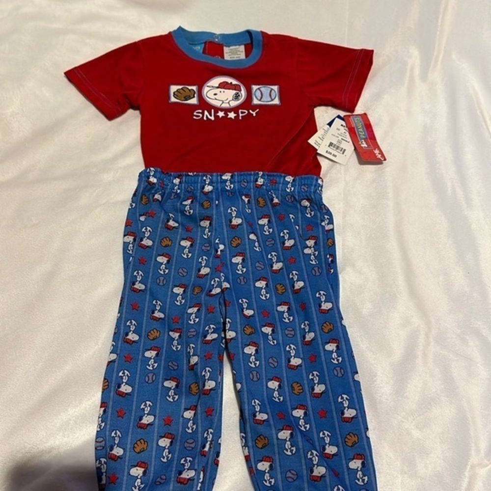 Vintage Snoopy Pajamas PJ’s 24M 90’s Snap on